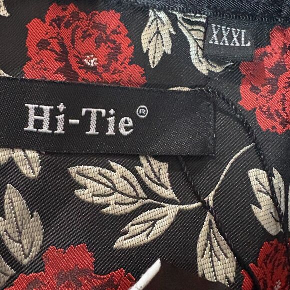 Hi-Tie Men’s XXXL Button-Front Shirt Black Red Rose Floral Whimsigoth - Picture 2 of 6